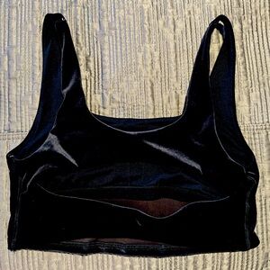Athleta Black Velvet Crop Tank Size L
